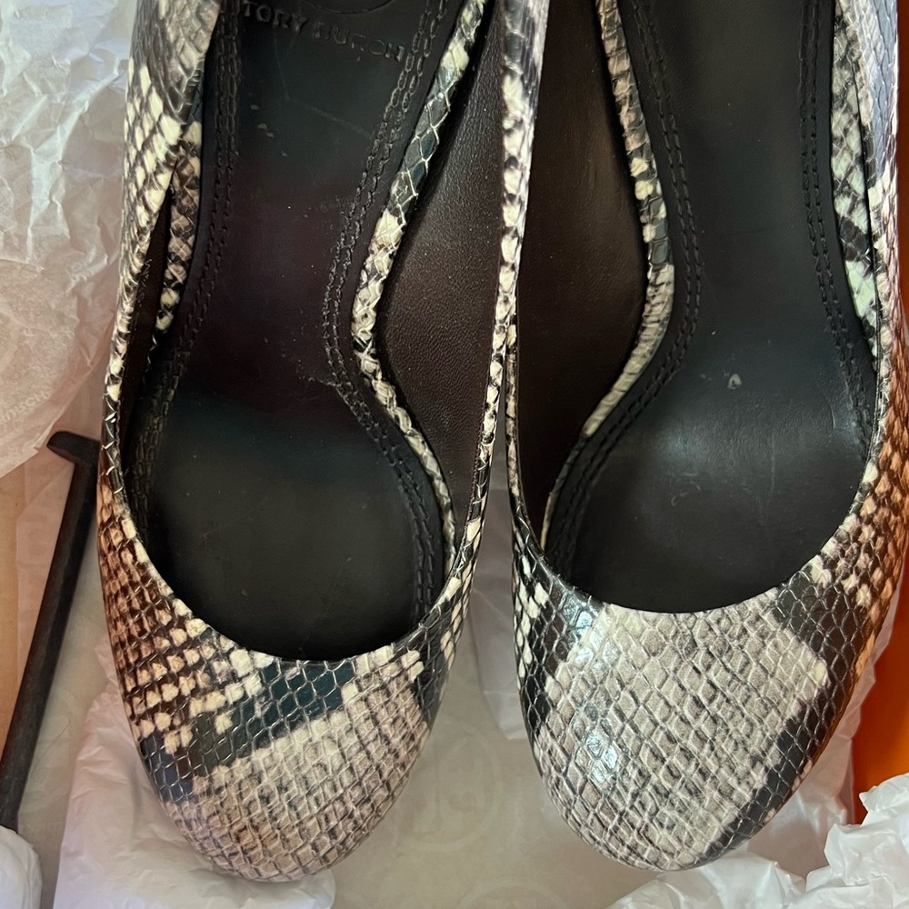 Tory Burch Snakeskin Pattern Wedges